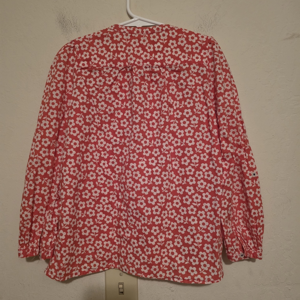 Mini Boden Pink And White Floral Kids Blouse Size 7 To 8 Years - Picture 2 of 8